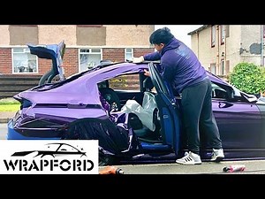 Wrapping A Car Outdoor In 10 Minutes | BMW Car Wrap In Gloss Metallic Midnight Purple | WRAPFORD