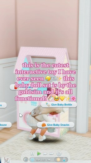 Interactive Baby Doll Set by GoldSim | Cute Sims 4 Mods
