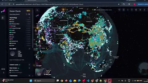 SOMEONE BUILT A MAP THAT SHOWS EXACTLY WHERE EVERY POWER PLANT, TRANSMISSION LINE, SUBSTATION & DATA CENTER SITS ON THE US GRIDall on one interactive map. all freeyou can see how the grid is laid out... where the datacenters cluster... which transmission corridors carry the load... where the high-capacity connection points arehttps://t.co/bRWJj6OA5Pzoom into any region and the whole picture comes into focus why energy costs what it costs, why data centers go where they go, why some states are po