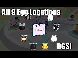How to find all 9 Egg Locations in Bubble Gum Simulator EGG HUNT | Cloudy, Unreleased & Jester Egg