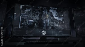 Automobile Vehicle Target Position Scan By Urban Surveillance Security Software. Modern Tracking Interface Scans Targeted Vehicle On A City Road Lane. Innovative Drone Scans Target Vehicle. Graphics