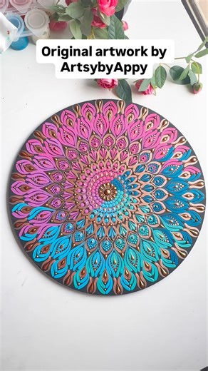 12” mandala process video #meditativemandalaart #walldecor