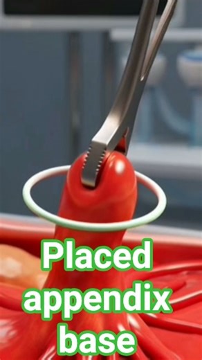 Endoloop placed at appendix base #health #surgery #appendix base #leproscopy #viral #appendectomy #