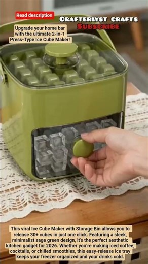 Ultimate 2-in-1 Press-Type Ice Cube Maker ‪@Crafterlystcrafts‬ ​#IceMaker #KitchenGadgets#HomeHack