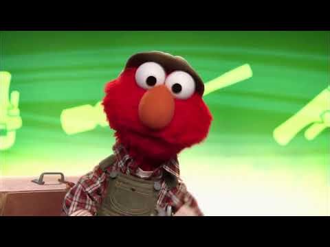 Elmo imagines a hammer, a screwdriver and a wrench when trying to come up with a subject for his