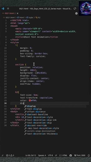 Ghost Text Animation #coding #frontendcourse #webdesign #staticwebsitedesign