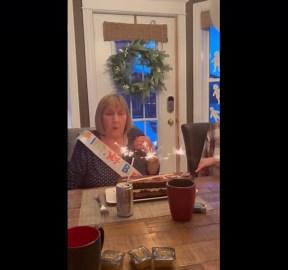 Grandma Tries to Blow Out Sparkler Candles