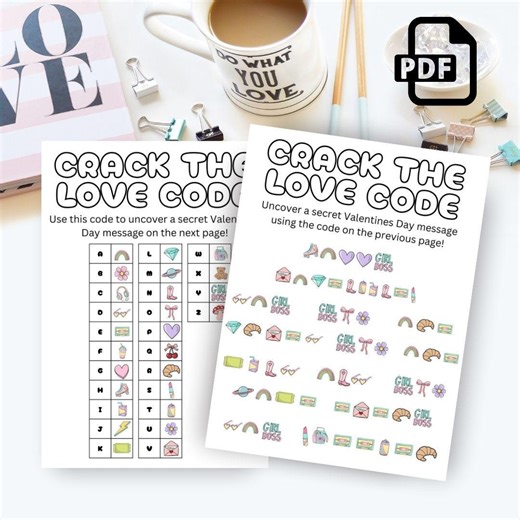 Valentine's Day Secret Code Activity (PDF Download) - Etsy
