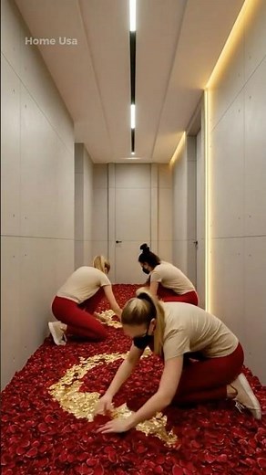 Luxury Epoxy Floor Transformation with Rose Petals & Gold #interiordesign #homedesign