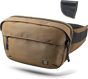 Tactical Fanny Pack for Men Women, Security Carry Crossbody Bag, Anti Theft EDC Waist Bag for Hiking Hunting (Adjustable Up to 57" Waist)