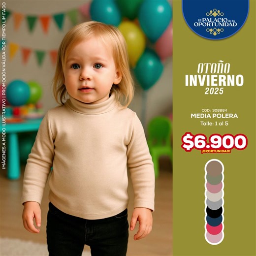 臨 Básico infaltable para el frío Media polera abrigada, suave y lista para acompañarlos en cada salida. Talles del 1 al 5 por solo $6.900  El Palacio de la Oportunidad – Av. Corrientes 999, Rosario. | El Palacio de la Oportunidad | Facebook