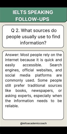 IELTS Speaking Follow-Up | Searching for Information in Daily Life (Part 1)