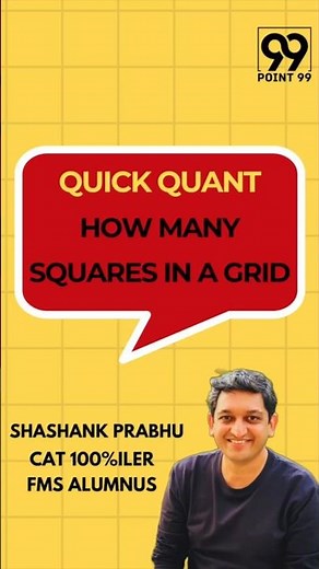 How many squares are there in a grid? Shortcut by CAT 100%iler Shashank Prabhu
