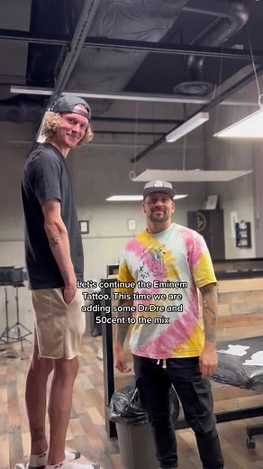 Rap Icons Tribute Tattoo at Studio Malm: Eminem, 50 Cent, Dr. Dre