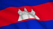 4K seamless loop animation of the Cambodian flag. Highly detailed...