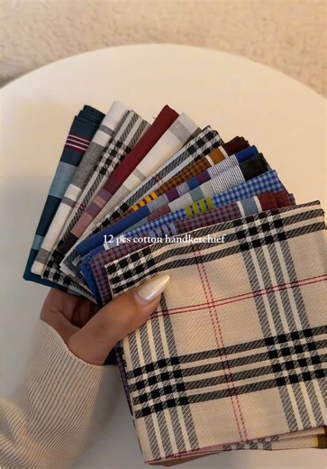 Stylish 12pcs Cotton Handkerchief Set for Men