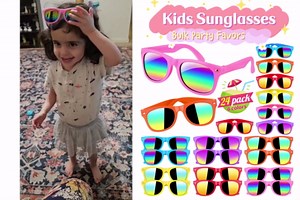 Joycover Kids Sunglasses Bulk, 12 Pack Neon Sunglasses for Kids Boys Girls Age 3-8, UV400 Protection, Perfect for Parties & Gifts