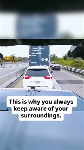 American Injury Law | National Injury Lawyer on Instagram: "This moment shows exactly why defensive driving matters. The minivan slows in traffic, but at the last second the driver recognizes a serious threat behind them and changes lanes in an attempt to avoid being rear-ended by a tractor-trailer that cannot stop in time. Although the vehicle was still struck, the occupants could have easily been killed and crushed between two tractor-trailers. That split-second awareness likely prevented a fa