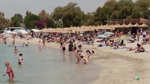 Beaches in Europe use drones and plexiglass to keep visitors safe
