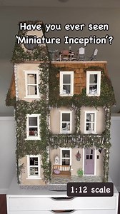 Have you ever seen a miniature dollhouse inception?😁. How small can I make a dollhouse? Here’s a little reel to help explain scale. I get asked a lot about what scale (or size) my dollhouses are. 1:12 scale is the standard for most dollhouses. It means that every inch in a dollhouse represents 1 foot in real life (sorry.. I don’t have a conversion for metric😊). Barbie is bigger at 1:6 scale. A dollhouse inside a dollhouse would be 1:144 scale and a dollhouse for THAT micro house would be 1:728