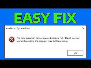 How To Fix The Program Can't Start Because mfc140u.dll Is Missing From Computer Code Execution