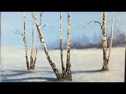 Painting Birch Trees ....Easy Oil Painting Tutorials