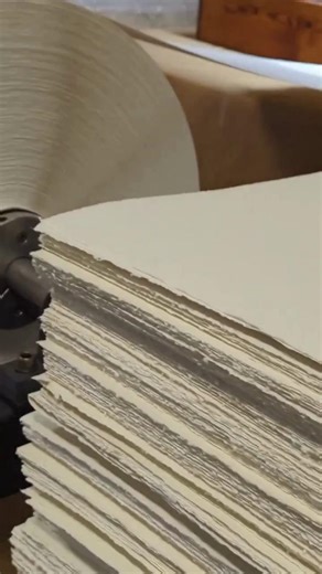 Paper with a feathered edge is described as having a deckle edge, in contrast to a cut edge. Deckle edges were historically a natural effect of handmade paper. Formed during the mouldmade process (not added later) the deckle edge appears as cotton fibers naturally thin and disperse at the edge of the sheet. At St Cuthberts Mill (@st_cuthberts_mill) this tradition lives on in Somerset papers, where each softly irregular edge is shaped by water, fiber, and motion. No two edges are ever the same, e