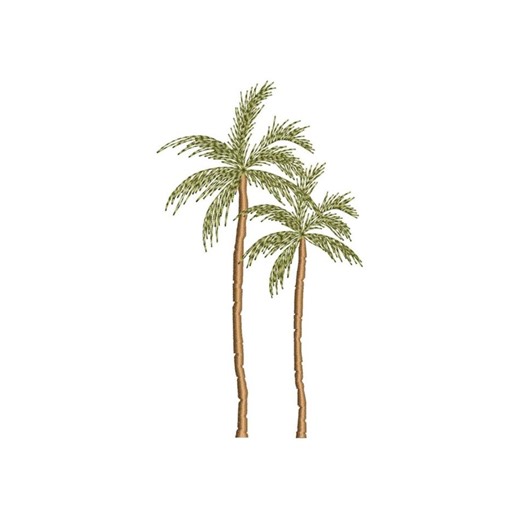 Two Tropical Palm Trees Machine Embroidery Design for Embroidery Machines