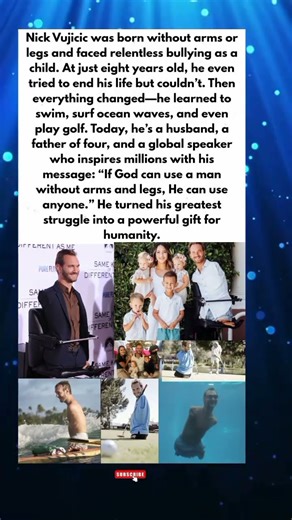 Nick Vujicic’s Story Will Change How You See Life 🌍 | From Pain to Purpose #shorts