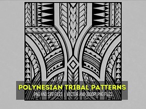 Polynesian Pattern SVG and PNG Graphic | for Hawaiian, Samoan, Maori, Tongan or Other Poly Islands | Tribal Patterns Black & White Versions - Etsy