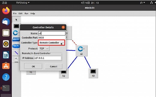 SDN Mininet 在miniedit可视化工具中使用Ryu远程控制器