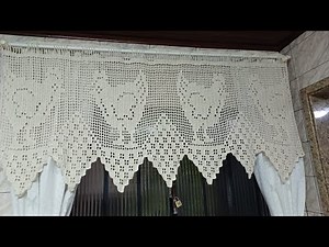 bando em crochê filé para cozinha galinhas aula completa