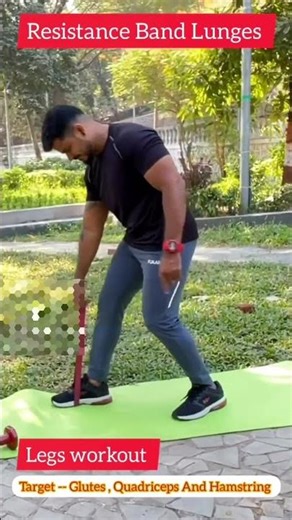 Legs Workout | Resistance Band Lunges #ytshort #shorts