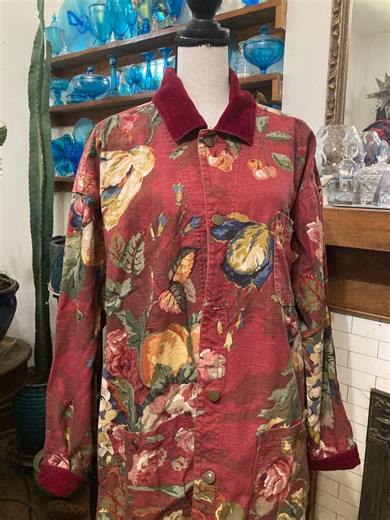 Vintage Smith Hawkins Barn Coat: Size 1 -2X - Printed Cotton - Made in the USA - Etsy