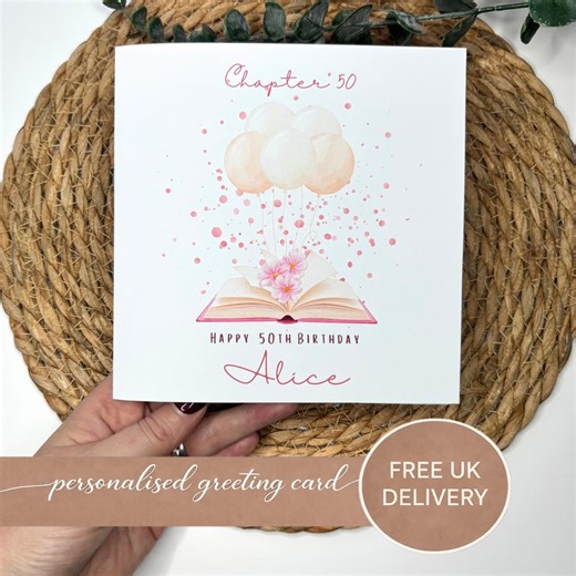 Personalised 50th Birthday Card | Book Lover Milestone - Etsy UK