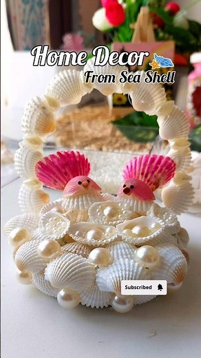 Beautiful Home decor 🐚✨ Easy DIY Shell Craft Idea #shorts #ytshorts #craft #viralshorts