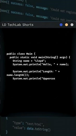 Learn Java STRINGS in less than a minute | LD TechLab Shorts #programming #codeprep #coding