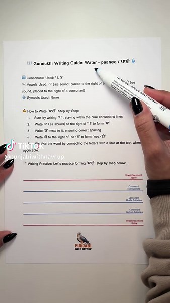 Learn to Write 'Water' in Punjabi: A Quick Guide