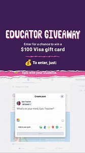 Educators! We want to see how you’re using Epic in your classroom. Show us and you could win one of six $100 Visa gift cards. To enter, just: 1️⃣ Follow us @epic4kids. 2️⃣ Post a picture of how you’re using Epic with your students. 3️⃣ Tag your post with @epic4kids We can’t wait to see your photos! Enter by September 6. US residents only. Check the link below for full terms & conditions. https://bit.ly/44NQEMc | Epic for Kids | Facebook