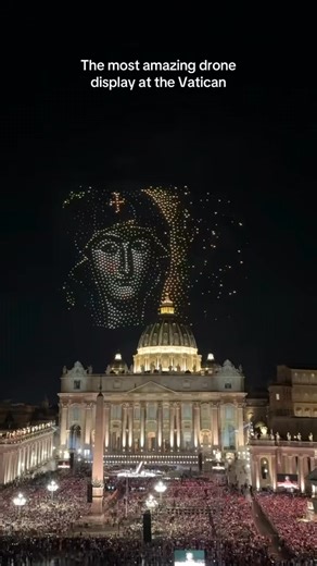 An extraordinary drone show over St. Peter’s—art, faith, and light in perfect harmony! ✨ | Inspire Art