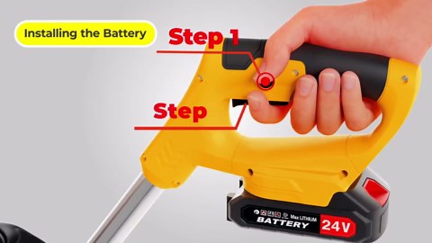 24V Electric Weed Wacker Cordless Grass Trimmer with 2x2000mAh Batteries & Fast Charger, 3 in 1 Stringless Lightweight Brush Cutter/Edger/Mower with 5 Types Blade & Wheels for Garden and Yard Lawn