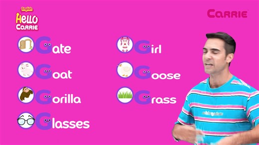 超魔性英语启蒙自然拼读课《Hello Carrie》全50集（26个字母和24个字母组合动画儿歌）