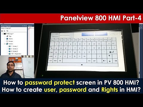 How to password protect screen in panelview 800 HMI? How to create user, password and Rights in HMI?