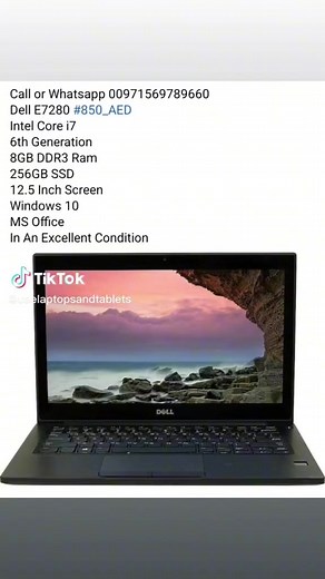 1.6K views | Call or Whatsapp 00971569789660 Dell E7280 #850_AED Intel Core i7 6th Generation 8GB DDR3 Ram 256GB SSD 12.5 Inch Screen Windows 10 MS Office In An Excellent Condition #dubai #abudhabi #uae #laptop #computer | UAE Laptops And Tablets | Facebook