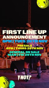 🚨 Y NOT 2025 LINE UP IS COMING 🚨 Find out who's playing on... 📅 TUESDAY 26TH NOVEMBER ⏰ 6PM 🚀 Your 4 incredible headliners over 40 more acts will be revealed... Last year was our biggest pre-sale ever, so don't wait around 👀 Tickets are now off sale until our presale on Thursday 28th November at 6pm ⚡ You already know the drill: Sign up to the pre-sale to snap up those juicy Y Not tickets straight away. https://ynotfestival.com/presale/ | Y Not Festival