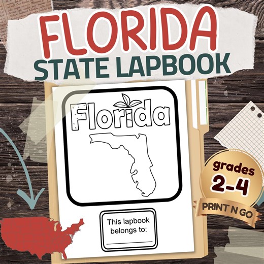 Florida State Lapbook: Printable Geography and History Notebook Pages Pack - Etsy