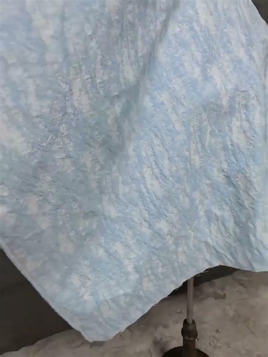 Blue Rock Texture Oil Painting Jacquard | Slight Structure Drape Designer Fashion Hanfu Film Fabric