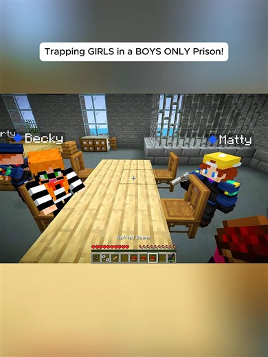Trapping GIRLS in a BOYS ONLY Prison! Part 4 #minecraftmemes #minecrafttiktok #johnnyminecraft #minecraft