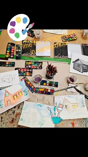 Our Jr. School artists at Laureate College are diving into 2-point perspective drawing and transforming their new skills into magical winter landscapes—complete with cozy log cabins! Watching students bring depth, creativity, and imagination to life on paper reminds us why Art Is Life. Proud of their progress, passion, and growing confidence! #KidsArt #LaureateCollege #ArtPrograms #ArtIsLife #AfterschoolArtPrograms | Oak Heights Art Studios