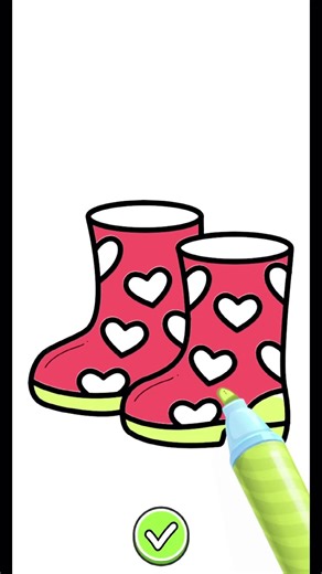 Heart Boots Coloring Art | Cute & Creative Footwear